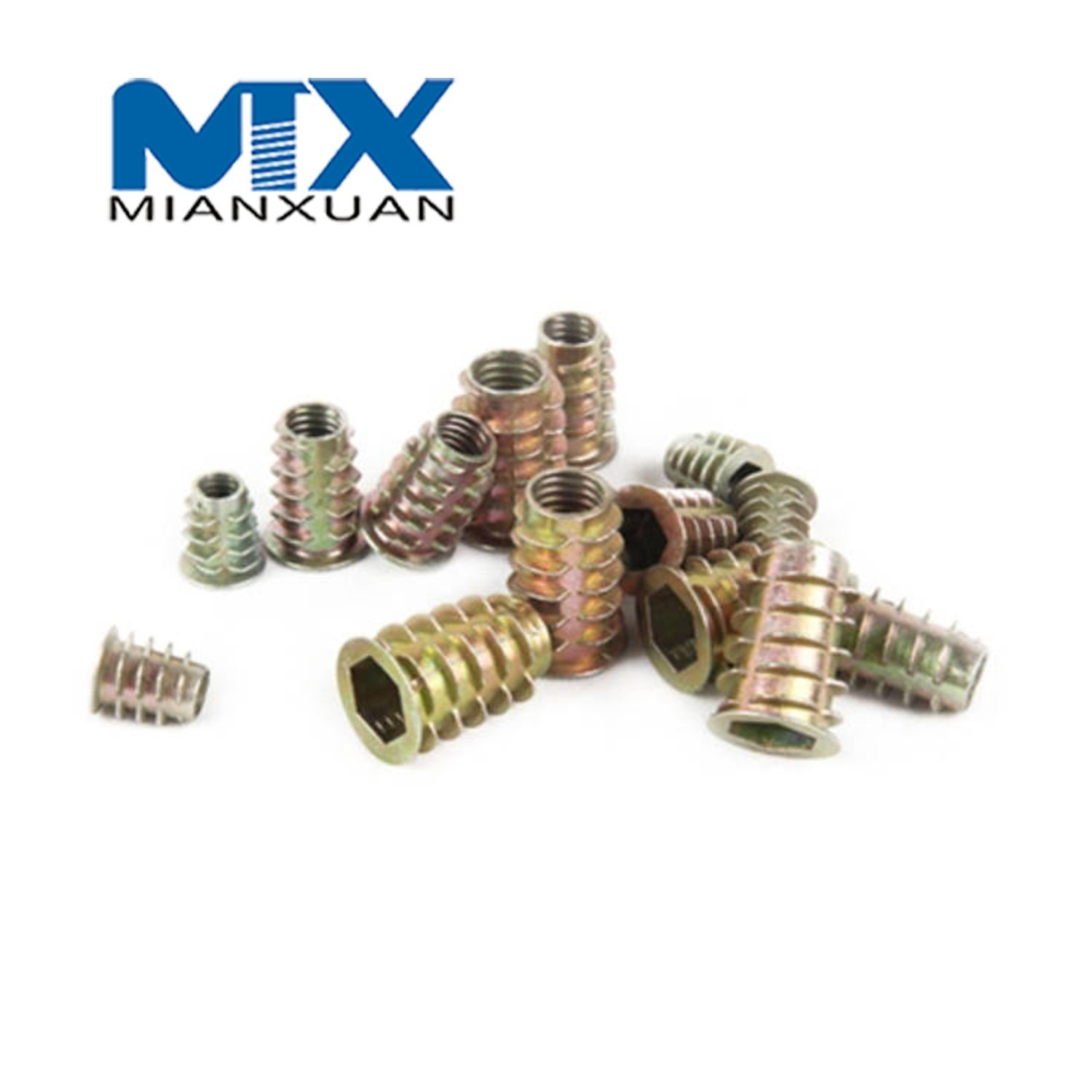 Zinc Alloy Thread for Wood Insert Nut Flanged Head Furniture Nuts