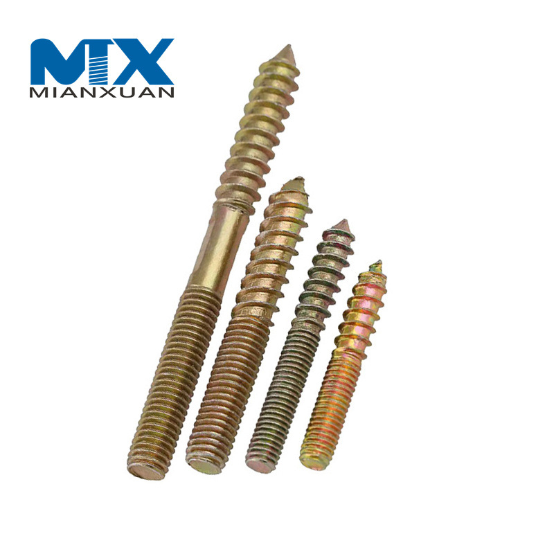 Wood Thread Hanger Stud Dowel Screw Double Ended Furniture Fixing Hanger Bolt