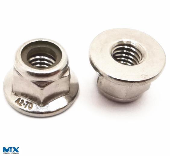 Stainless Steel Prevailing Torque Type Hexagon Nuts with Flange and with Non-Metallic Insert