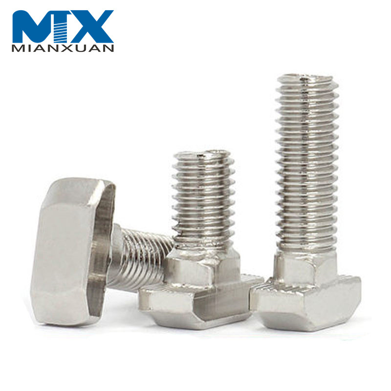 M10 Customized Stainless Steel 304 316 Square Hammer Head DIN186 T Bolt