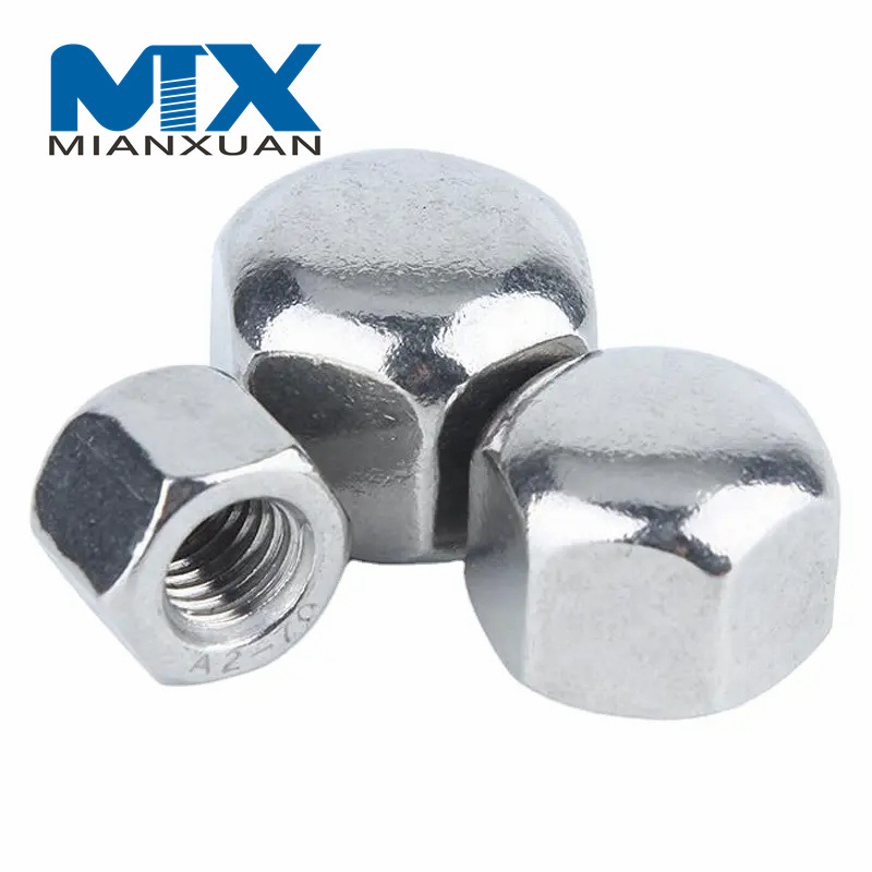 Carbon Steel Hexagon Acorn Nuts Low Type DIN917