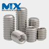 Stainless Steel Metric Thread Grub Screws Flat Point Hexagon Socket Set Screws Headless