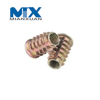 Zinc Alloy Thread Wood Insert Nut Flanged Hex Drive Head Furniture Nuts