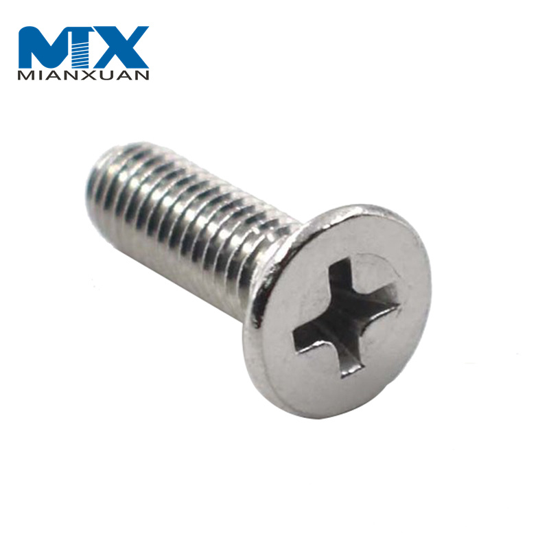 Customized DIN965 M2 M2.5 M3 M4 M5 M6 M7 M8 Metric Stainless Steel Cross Recessed Phillips Flat Countersunk Head Machine Screw