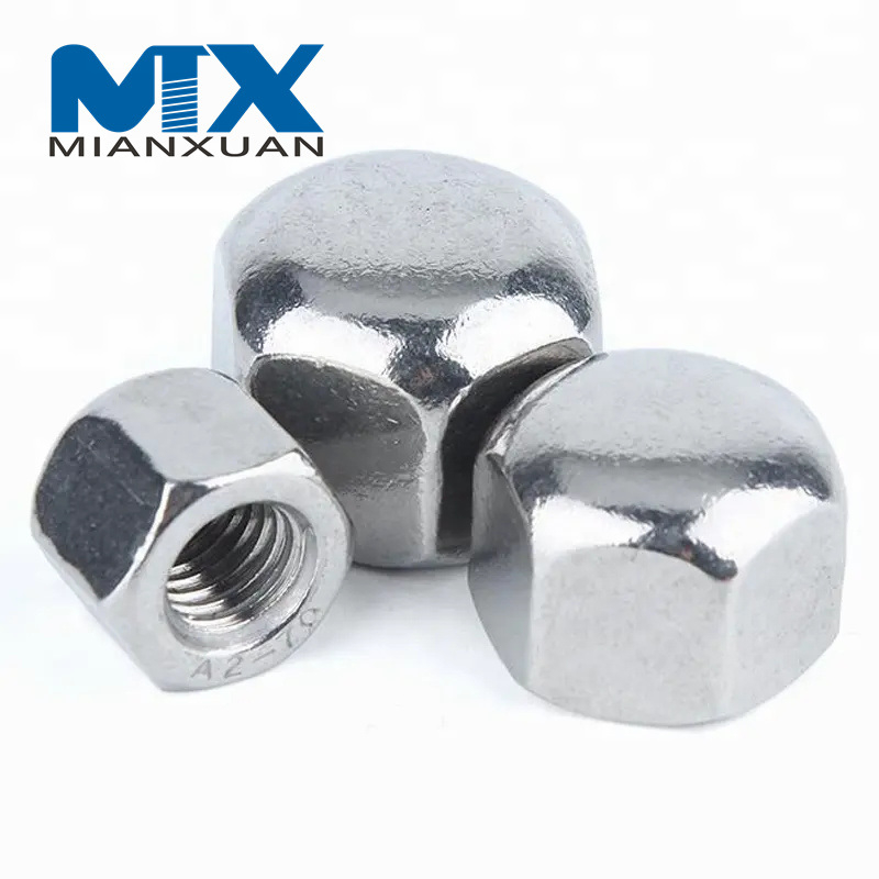Carbon Steel Hexagon Acorn Nuts Low Type DIN917