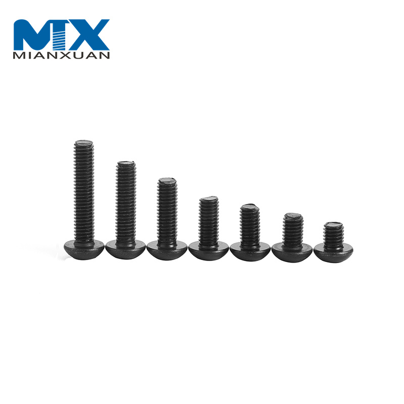 Metric 10.9 Grade M2-M16 Black Oxide Round Hexagon Socket Cap Button Head Screw ISO7380-1