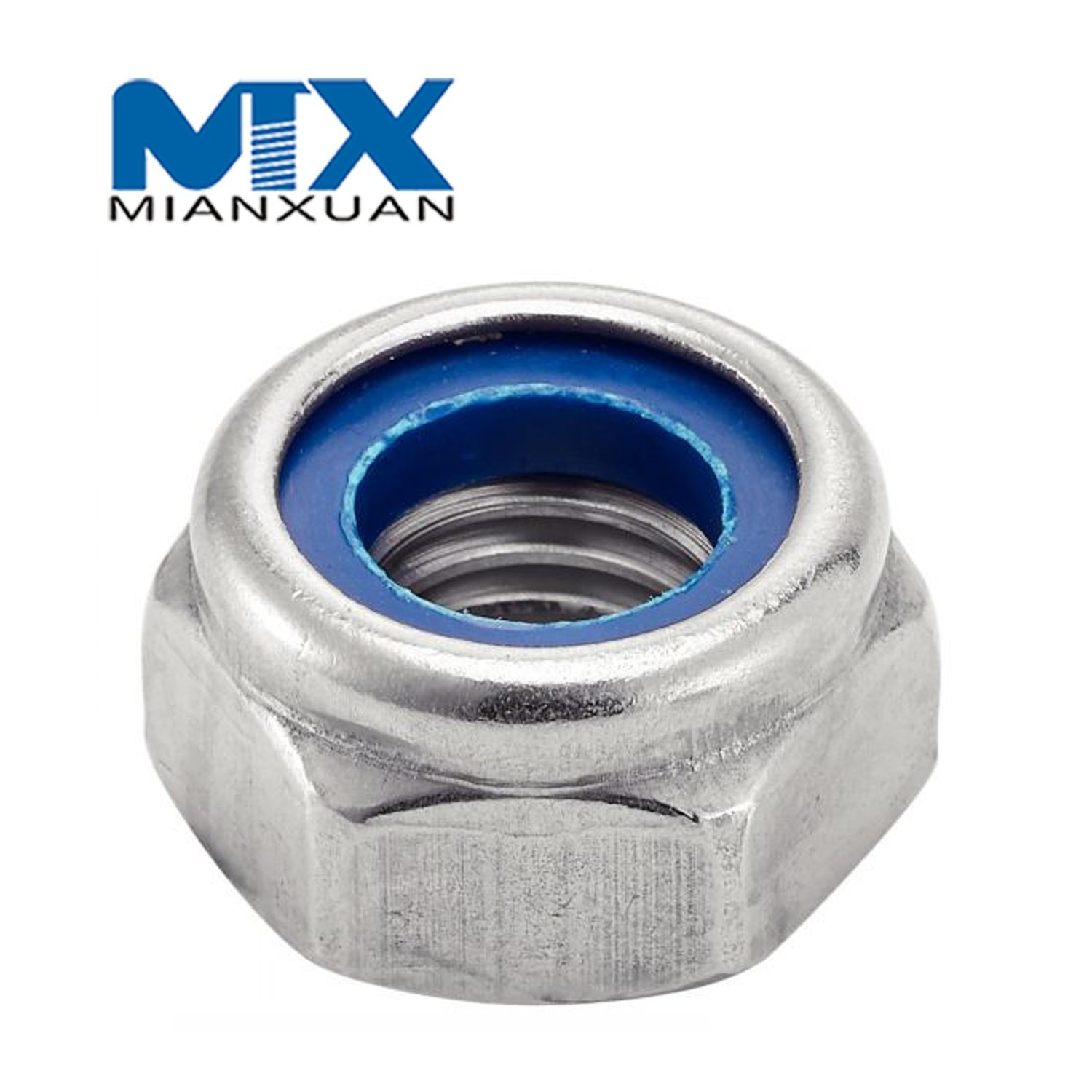 DIN985 Hex Nylon Insert Nut Self Lock Nut DIN 985 Carbon Steel 4.8 8.8 10.9 12.9 M12 M14 M16 M20 Zinc Black Plain Galvanize