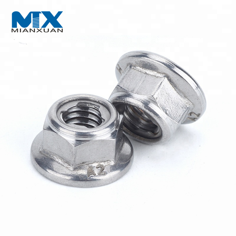 M20 M24 SS304 SS316 All Metal Hex Flange Lock Nut DIN6927