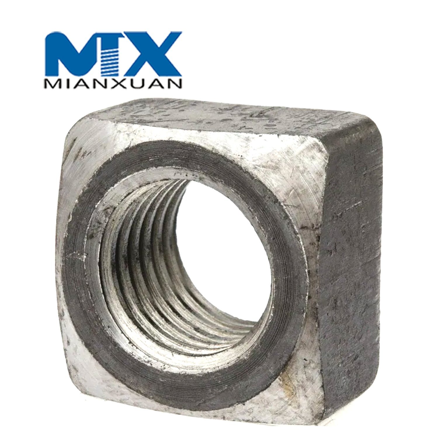 Carbon Steel 4.8 8.8 10.9 12.9 Mild Steel Square Nut DIN 562 557 Squarenut DIN557 DIN562 M12 M14 M16 M20 HDG Hot DIP Galvanized