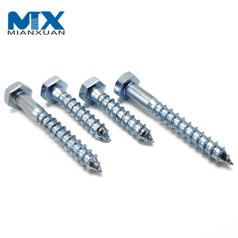 Coach Screws Hexagon Head Wood Screws Zinc Galvanized DIN571