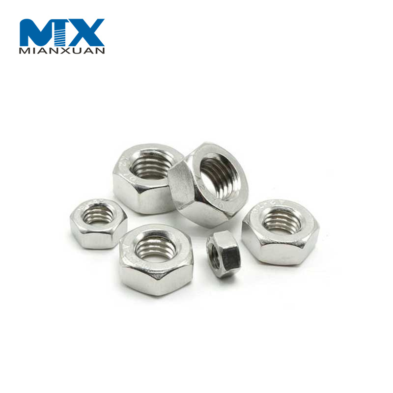 DIN934 SS304 Stainless Steel Hex Nuts M3-5 Machine Hexagon Nut