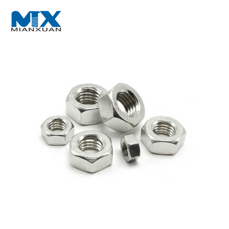 DIN934 SS304 Stainless Steel Hex Nuts M3-5 Machine Hexagon Nut