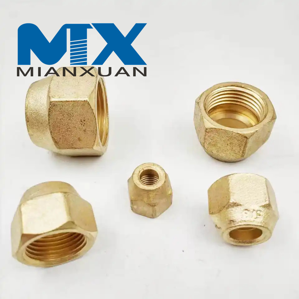 High Quality Metric Brass Flare Fitting Nut Air Conditioner Flare Nut