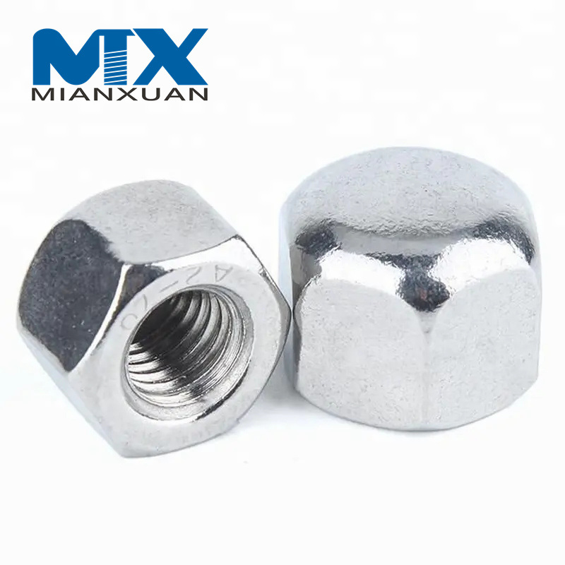 Carbon Steel Hexagon Acorn Nuts Low Type DIN917