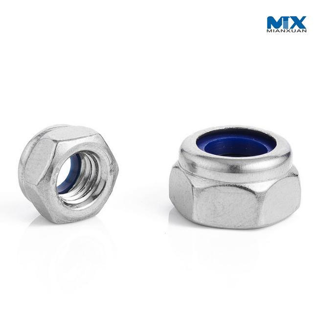 Stainless Steel Hex Thick Nuts with Nylon Insert