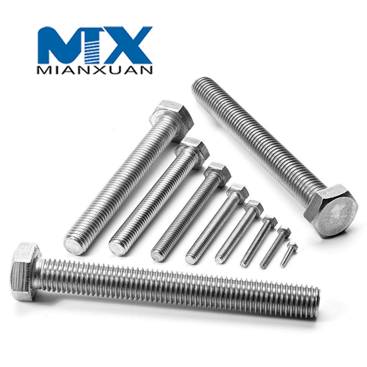 Fastener Stainless Steel DIN933 Hexagon Head Screws Carbon Steel Bolts