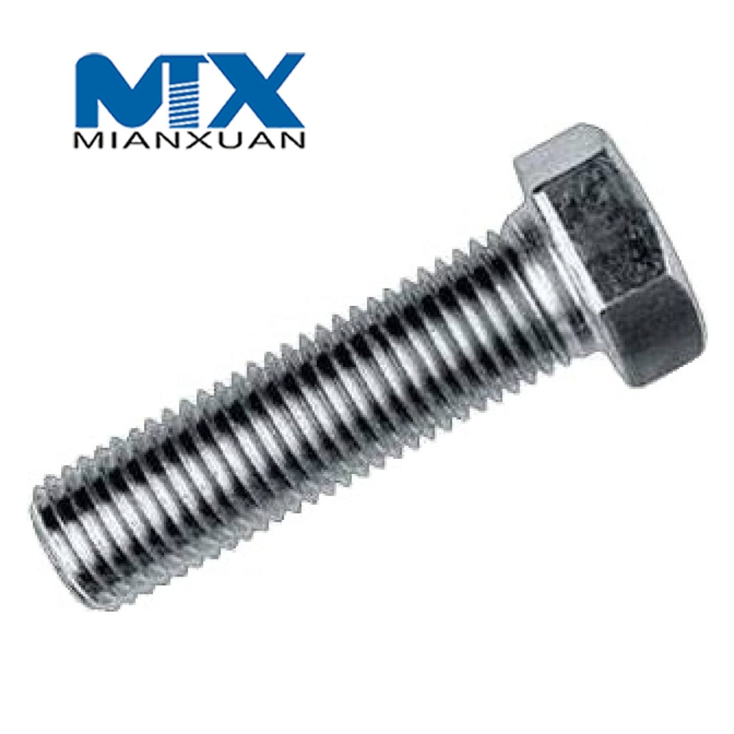 Fastener Blue White Zinc Plated Building Material Hex Head Bolts DIN933 DIN931 ANSI/ASME B18.2.1