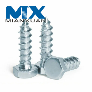 Wooden Screw Zinc Plated Carbon Steel Hex Head