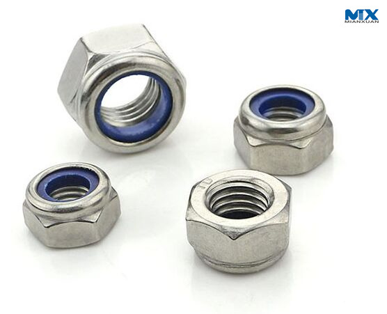 Carbon Steel Hex Nuts with Nylon Insert for Locking