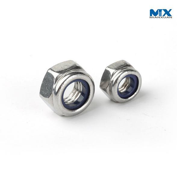 Stainless Steel Hex Thick Nuts with Nylon Insert