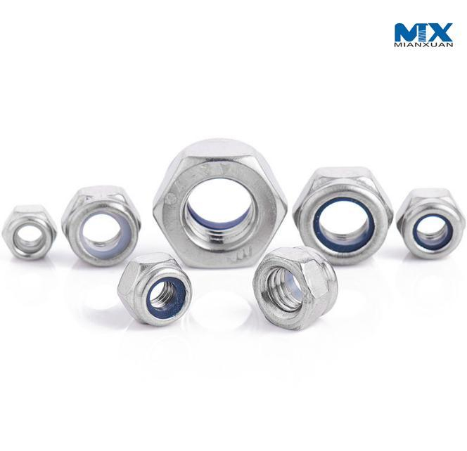 Stainless Steel Hex Thick Nuts with Nylon Insert