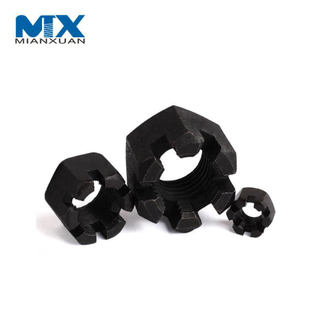 DIN937 Type a Hex Thin Slotted Nut Castle Nut M12 Yellow Zinc Plated Hexagonal Slotted Nuts