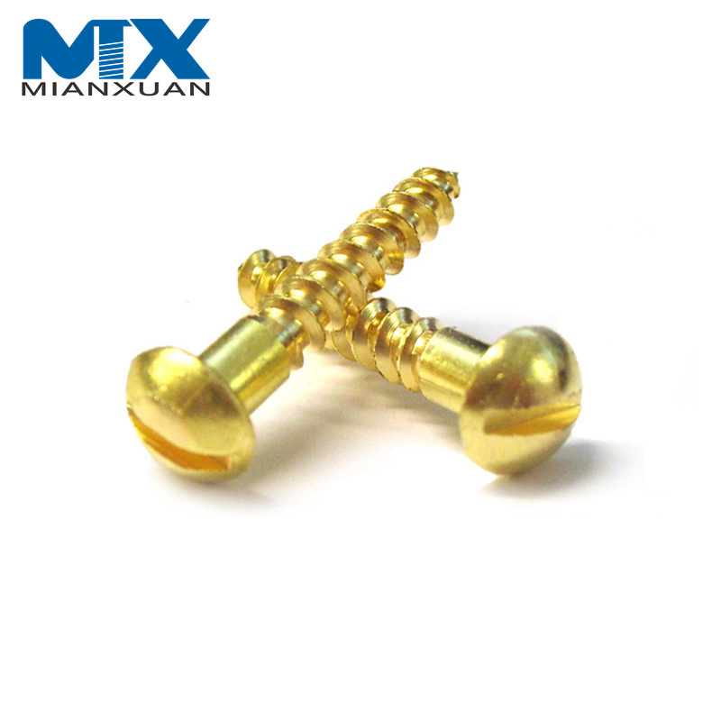 M6*20mm High Quantity Brass Slotted Raised Countersunk Oval Head Wood Screws DIN95