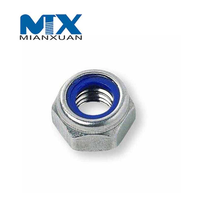 DIN985 Hex Nylon Insert Nut Self Lock Nut DIN 985 Carbon Steel 4.8 8.8 10.9 12.9 M24 M30 M36 M42 M48 Zinc Flake Geomet Dacrome Ruspert