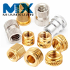 Hex Round Thread Knurled Brass Insert Nut
