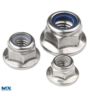 Stainless Steel Prevailing Torque Type Hexagon Nuts with Flange and with Non-Metallic Insert