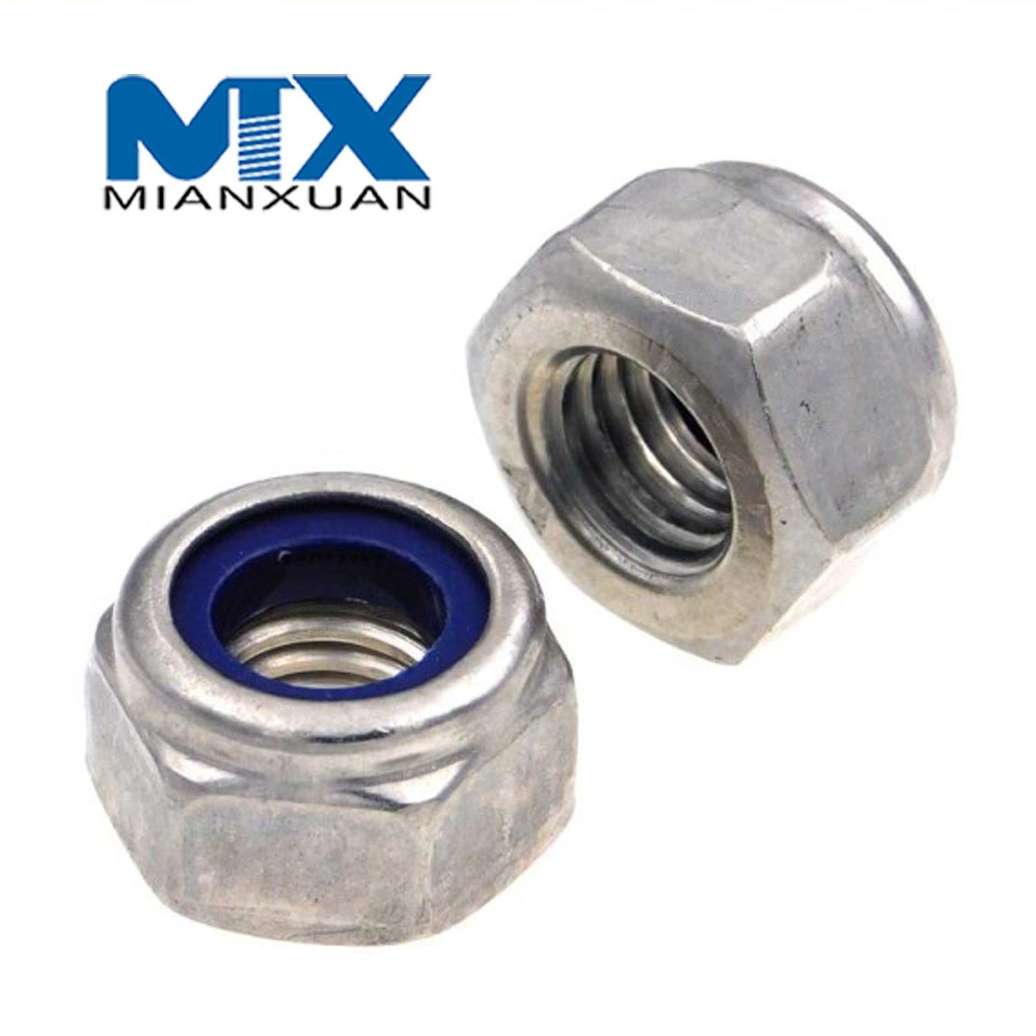 DIN985 Hex Nylon Insert Nut Self Lock Nut DIN 985 Carbon Steel 4.8 8.8 10.9 12.9 M3 M4 M5 M6 M8 Zinc Black Plain Galvanize