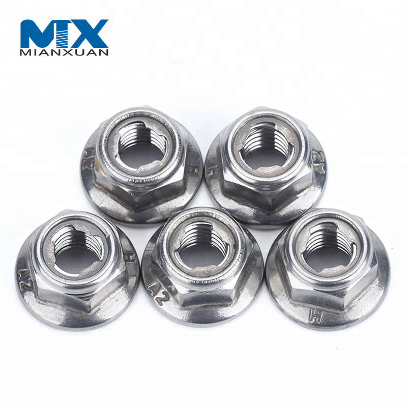 M20 M24 SS304 SS316 All Metal Hex Flange Lock Nut DIN6927