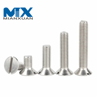 DIN963 Stainless Steel 304 316 Slotted Raised Countersunk Head Machine Screw with One Slot