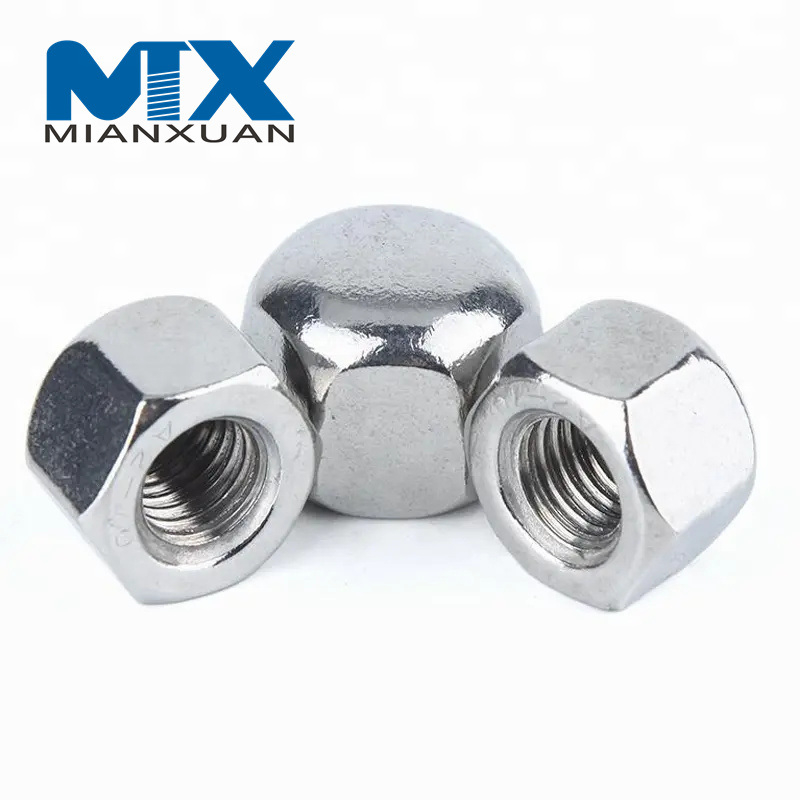 Carbon Steel Hexagon Acorn Nuts Low Type DIN917