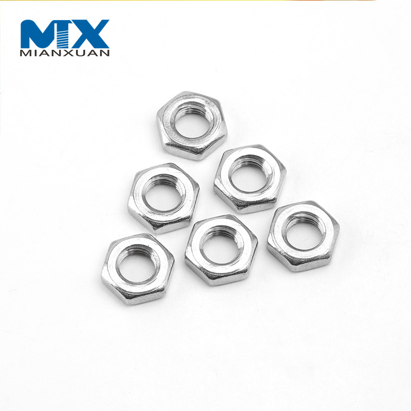 DIN439 ISO4035 Stainless Steel Chamfered Hexagon Thin Nuts M3 M4 M5 M6 M8 SS304 Stainless Steel Hexagonal Nut