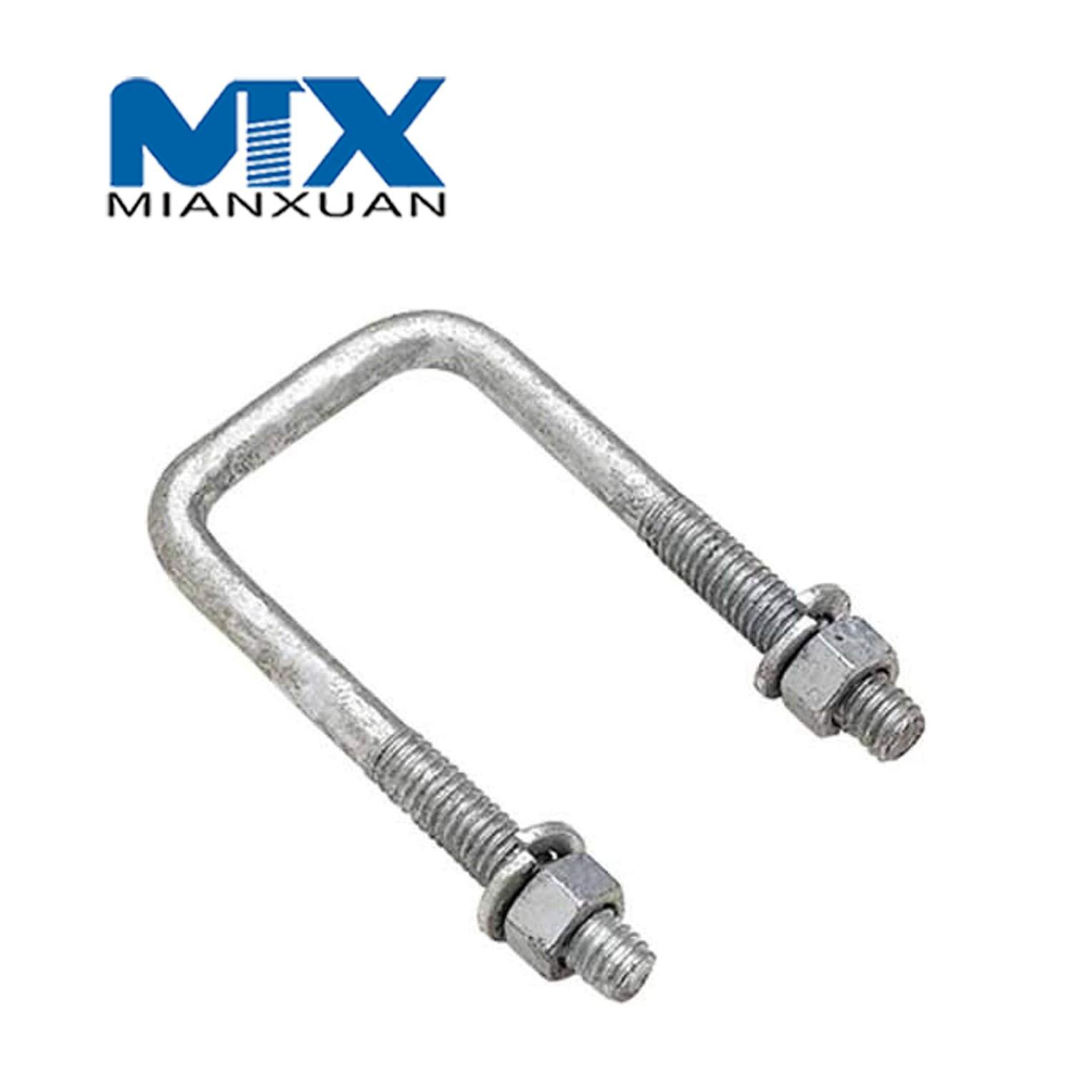 Stainless Steel U-Bolt Fastener with Hex Flange Nut DIN3570