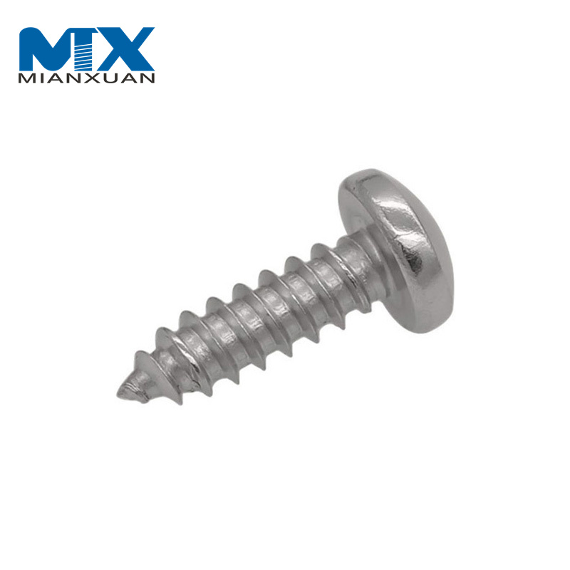 Carbon Steel Pan Head Screw DIN7981 Self Tapping Screw with Blue White Zinc Plated