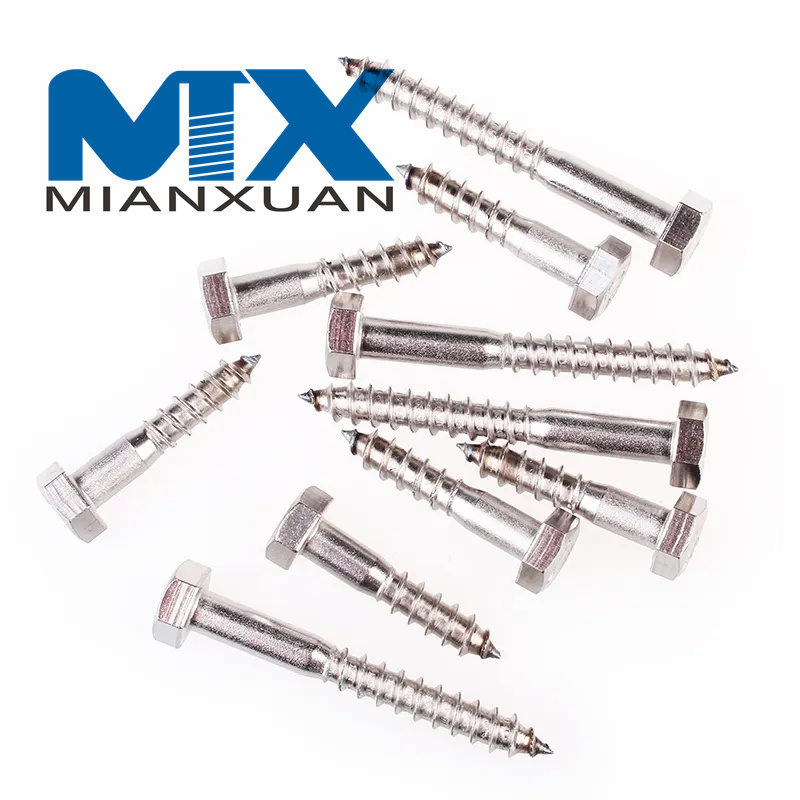 Hexagon Head Wood Screw Stainless Steel Self Tapping