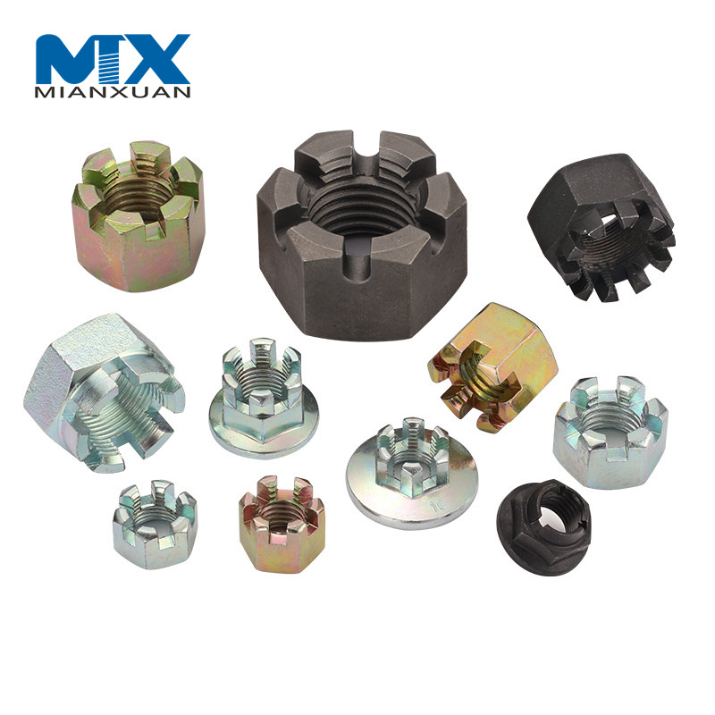 DIN935 DIN937 Slotted Round Lock Hexagon Head Hex Slotted Castle Crown Nut