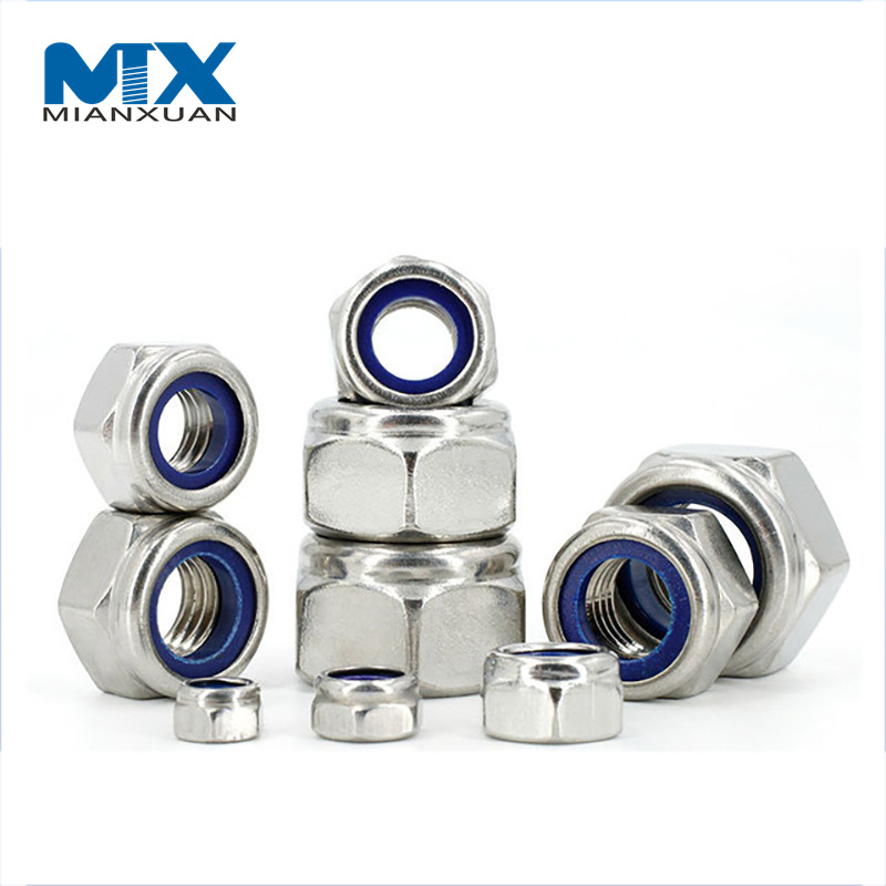 A2 DIN985 Nylon Lock Nuts Inserted Self Locking Hex Nuts