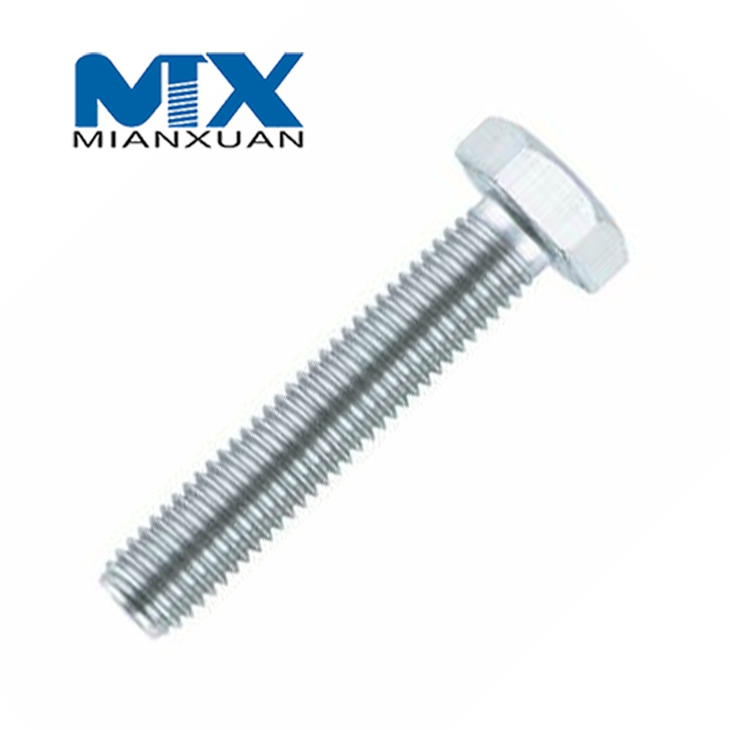 Galvanized Bolt, External Hexagon Galvanized Screw, Wholesale Hexagon Head Standard Fastener DIN933 DIN931 DIN6915 A325m with Blue White Zinc Plated