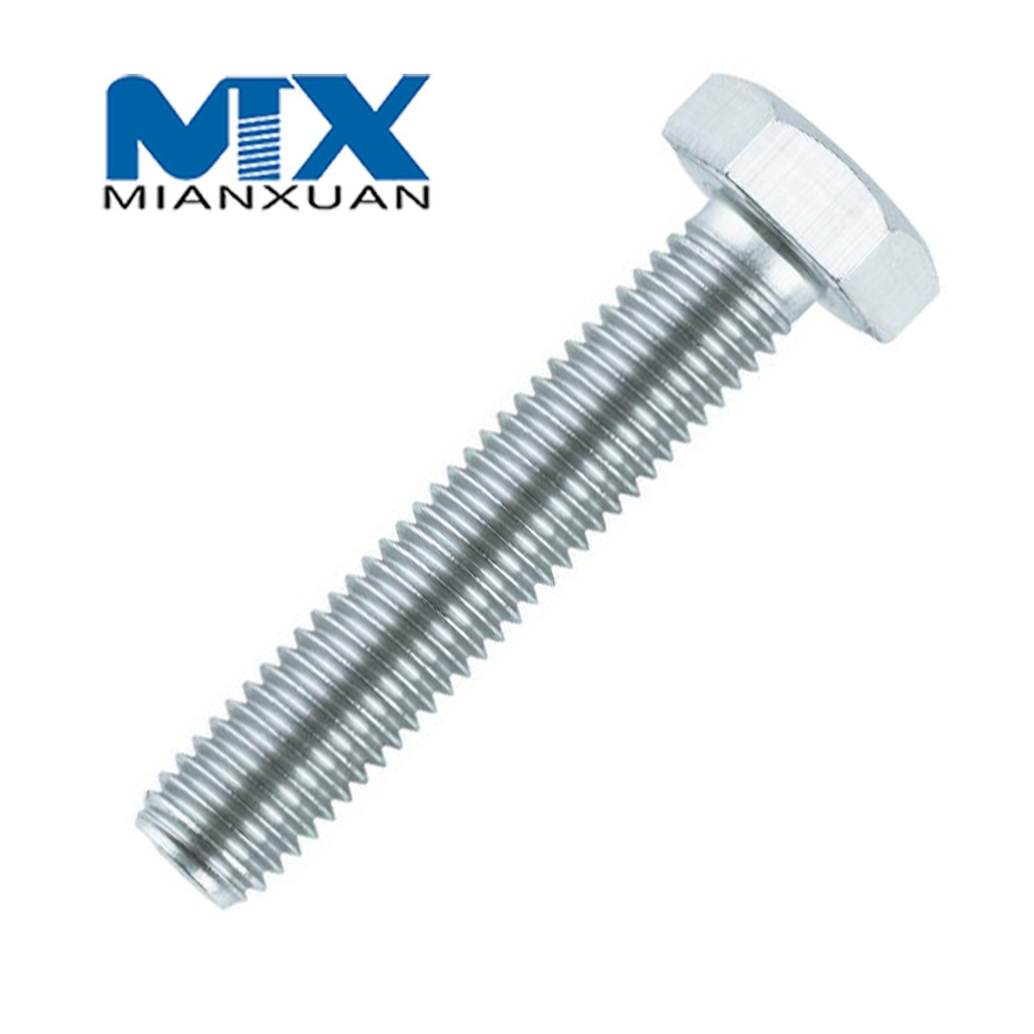 Galvanized Bolt, External Hexagon Galvanized Screw, Wholesale Hexagon Head Standard Fastener DIN933 DIN931 DIN6915 A325m with Blue White Zinc Plated