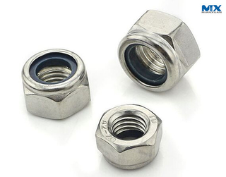 Carbon Steel Hex Nuts with Nylon Insert for Locking