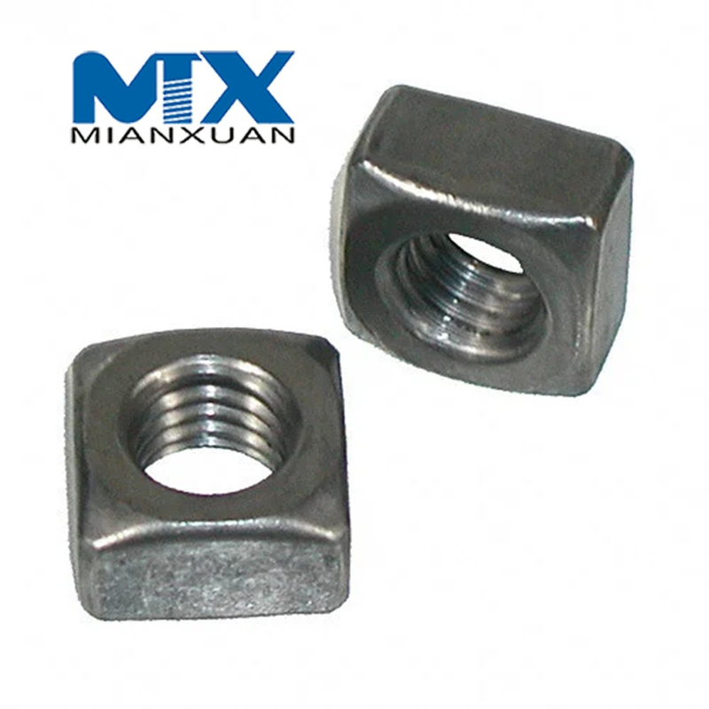 Carbon Steel 4.8 8.8 10.9 12.9 Mild Steel Square Nut DIN 562 557 Squarenut DIN557 DIN562 M12 M14 M16 M20 HDG Hot DIP Galvanized