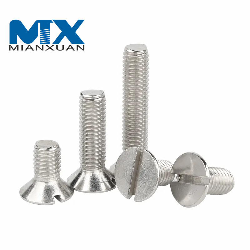 DIN963 Stainless Steel 304 316 Slotted Raised Countersunk Head Machine Screw with One Slot