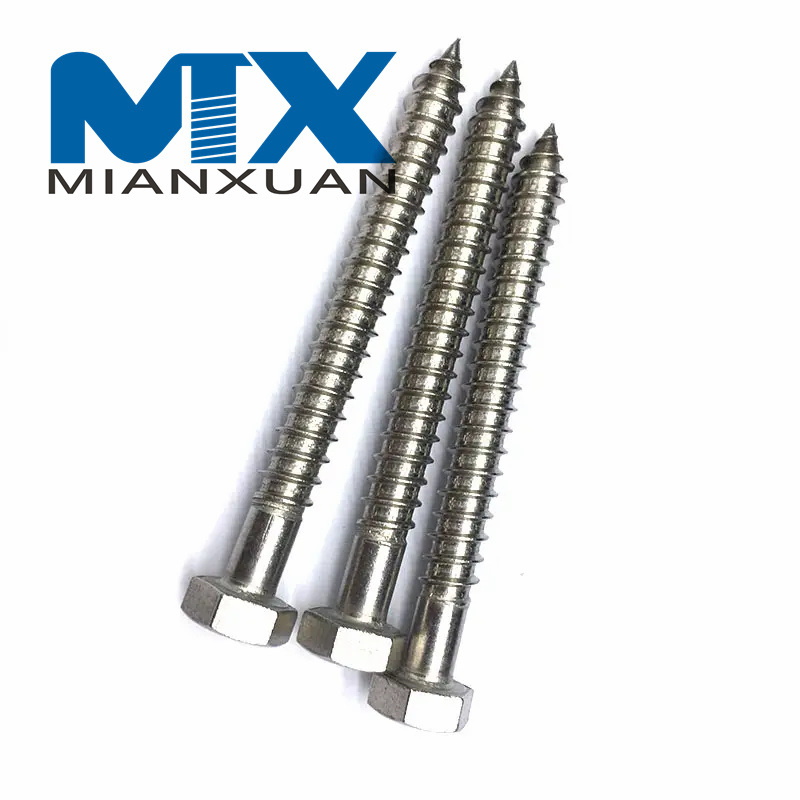 thumbnail image 2 of Zinc Plated Steel Hex Head Wood Screws Hexagon Wood Screws ASMEB18.2.1 Lag Bolts 2 of 14