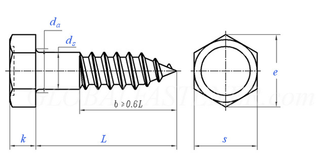 DIN571 Hexagon Head Square Head Lag Screw
