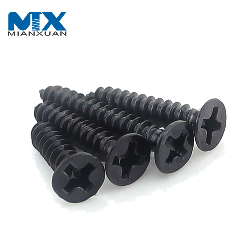  Head Self-Tapping Screws Cross Screw Black Pan Washer Recessed Tapping